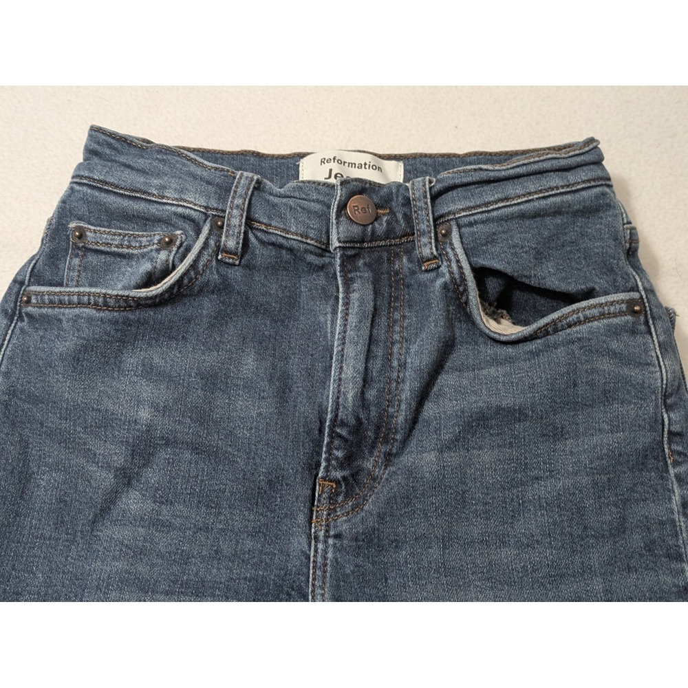 Reformation Jeans Women's High And Skinny Havana Wash Blue Jeans Size 24 Classic
